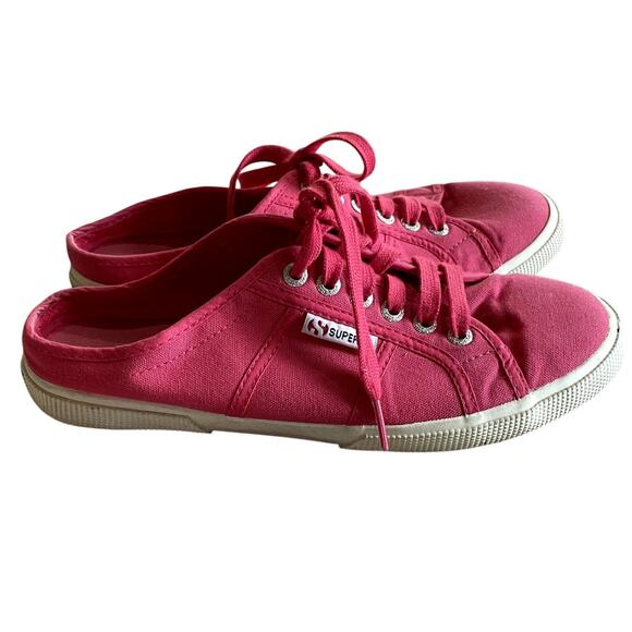 Superga Fantasia Womens Canvas Red Azalea Slip On Sneakers Size 8.5 Pink Lace-up - Picture 2 of 8